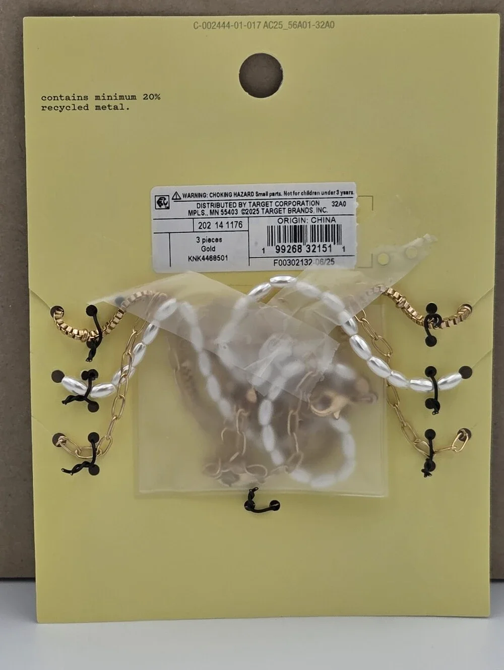 art class Gold & White Layered Heart Necklace Set for Kids Nwt